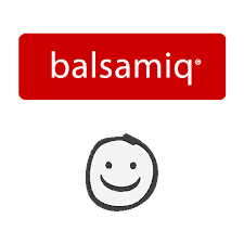 Logo de Balsamiq Studios avec un visage souriant.
