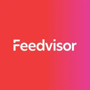Logo Feedvisor sur fond vibrant.