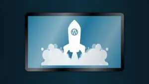 Une icône de fusée WordPress.